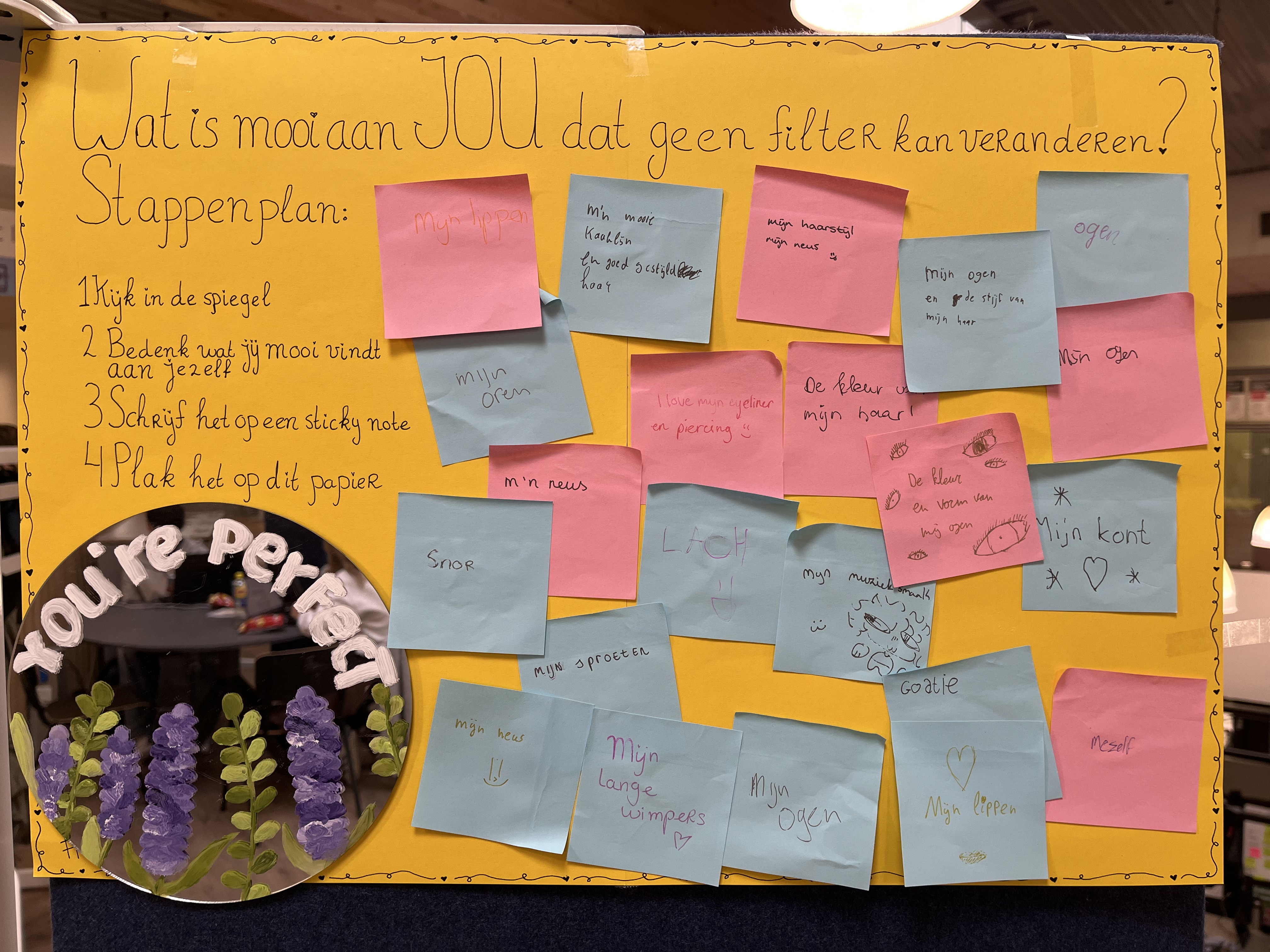 Campaign wall with sticky notes